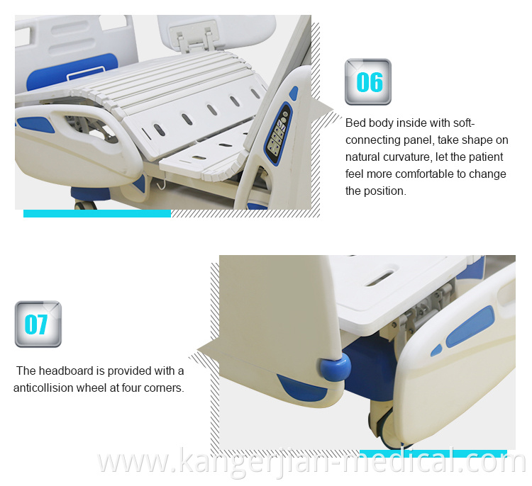 Cheap 5 functions medical sickbed automatic hospital patient bed for sale